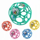 OBALL Piłka z grzechotką, gryzak dla dziecka do chwytania różowa