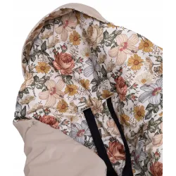 KOCYK OTULACZ Z KAPTURKIEM DO NOSIDEŁKA VELVET kwiaty