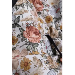 KOCYK OTULACZ Z KAPTURKIEM DO NOSIDEŁKA VELVET kwiaty