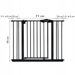 Bramka barierka na schody Kidwell GUARDA czarna rozporowa przedłużki 75-104