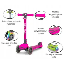 Hulajnoga trójkołowa Milly Mally różowa Boogie Pink Hulajnoga trójkołowa Milly Mally różowa Boogie Pink