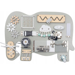BABY MIX TABLICA MANIPULACYJNA SENSORYCZNA MONTESSORI PANEL SŁOŃ