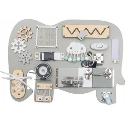 BABY MIX TABLICA MANIPULACYJNA SENSORYCZNA MONTESSORI PANEL SŁOŃ