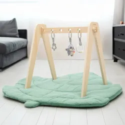 Babymix stojak drewniany, pałąk edukacyjny dla dzieci z zabawkami Babymix stojak drewniany, pałąk edukacyjny dla dzieci z zabawkami