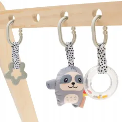 Babymix stojak drewniany, pałąk edukacyjny dla dzieci z zabawkami Babymix stojak drewniany, pałąk edukacyjny dla dzieci z zabawkami