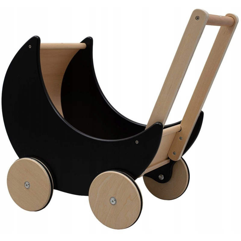 DREWNIANY WÓZEK DLA LALEK GONDOLA 2W1 CHODZIK BABY MIX MONTESSORI