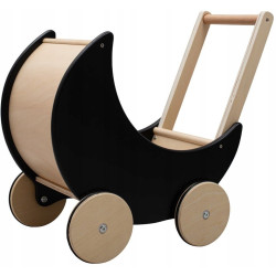 DREWNIANY WÓZEK DLA LALEK GONDOLA 2W1 CHODZIK BABY MIX MONTESSORI