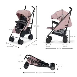 Wózek spacerowy parasolka 22 kg Kinderkraft SIESTA Pink