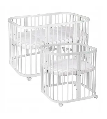 Łóżeczko drewniane Waldin 7w1 białe z materacem