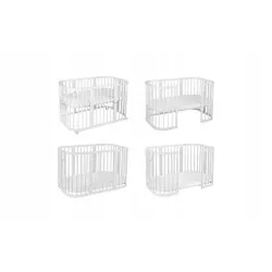 Łóżeczko drewniane Waldin 7w1 białe z materacem Łóżeczko drewniane Waldin 7w1 białe z materacem