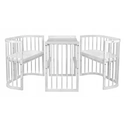 Łóżeczko drewniane Waldin 7w1 białe z materacem Łóżeczko drewniane Waldin 7w1 białe z materacem