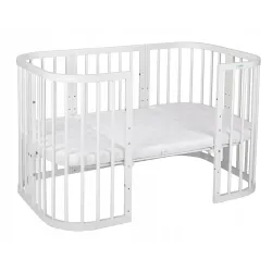 Łóżeczko drewniane Waldin 7w1 białe z materacem Łóżeczko drewniane Waldin 7w1 białe z materacem