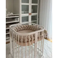 Łóżeczko drewniane Waldin 7w1 białe z materacem Łóżeczko drewniane Waldin 7w1 białe z materacem