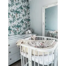 Łóżeczko drewniane Waldin 7w1 białe z materacem Łóżeczko drewniane Waldin 7w1 białe z materacem