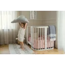 Łóżeczko drewniane Waldin 7w1 białe z materacem