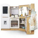 DUŻA DREWNIANA KUCHNIA Z OŚWIETLENIEM LED MAM171 - 50 elementów