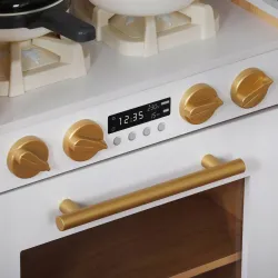 DUŻA DREWNIANA KUCHNIA Z OŚWIETLENIEM LED MAM171 - 50 elementów