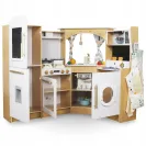 DUŻA DREWNIANA KUCHNIA Z OŚWIETLENIEM LED MAM171 - 50 elementów