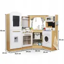 DUŻA DREWNIANA KUCHNIA Z OŚWIETLENIEM LED MAM171 - 50 elementów