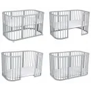 Łóżeczko drewniane Waldin 7w1 szare z materacem