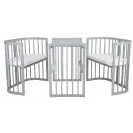 Łóżeczko drewniane Waldin 7w1 szare z materacem