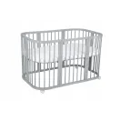 Łóżeczko drewniane Waldin 7w1 szare z materacem