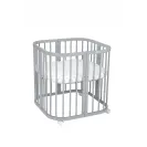 Łóżeczko drewniane Waldin 7w1 szare z materacem