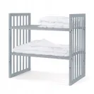 Łóżeczko drewniane Waldin 7w1 szare z materacem