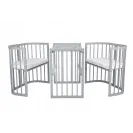 Łóżeczko drewniane Waldin 7w1 szare z materacem