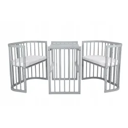 Łóżeczko drewniane Waldin 7w1 szare z materacem Łóżeczko drewniane Waldin 7w1 szare z materacem