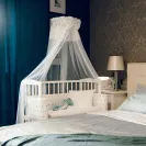 Waldin Łóżeczko dostawne 2w1 z materacem Naturalne