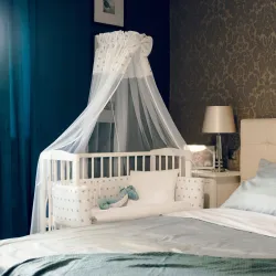 Waldin Łóżeczko dostawne 2w1 z materacem Naturalne Waldin Łóżeczko dostawne 2w1 z materacem Naturalne