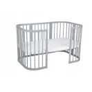 Łóżeczko drewniane Waldin 7w1 szare z materacem