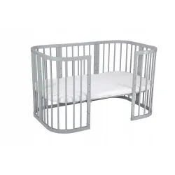 Łóżeczko drewniane Waldin 7w1 szare z materacem Łóżeczko drewniane Waldin 7w1 szare z materacem