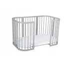 Łóżeczko drewniane Waldin 7w1 szare z materacem