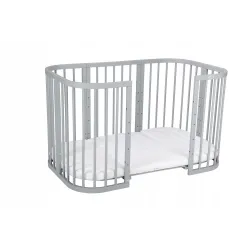 Łóżeczko drewniane Waldin 7w1 szare z materacem Łóżeczko drewniane Waldin 7w1 szare z materacem