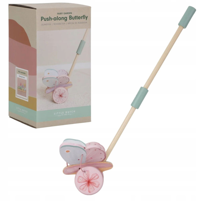 Drewniany Pchacz z motylkiem Little Dutch - Fairy Garden LD7343