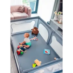 LIONELO Duży Kojec dziecięcy Plac zabaw z podłogą WILLOW BEIGE