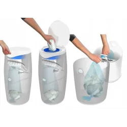 Kosz na pieluchy Angelcare biały + 3 wkłady