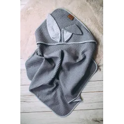 Śpiworek otulacz letni do fotelika Floo For Baby 78x78 cm królik grafit