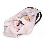 Śpiworek otulacz letni do fotelika Floo For Baby 78x78 cm królik pudrowy róż