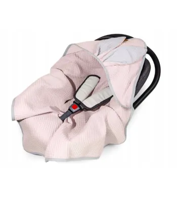 Śpiworek otulacz letni do fotelika Floo For Baby 78x78 cm królik pudrowy róż