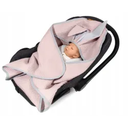 Śpiworek otulacz letni do fotelika Floo For Baby 78x78 cm królik pudrowy róż