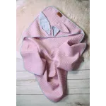 Śpiworek otulacz letni do fotelika Floo For Baby 78x78 cm królik pudrowy róż