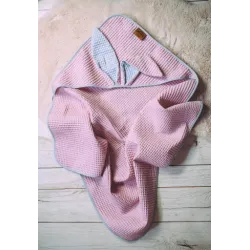 Śpiworek otulacz letni do fotelika Floo For Baby 78x78 cm królik pudrowy róż
