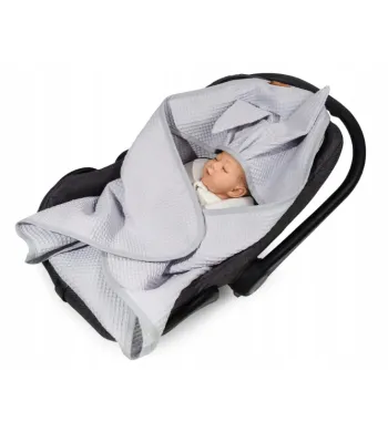 Śpiworek otulacz letni do fotelika Floo For Baby 78x78 cm królik szary