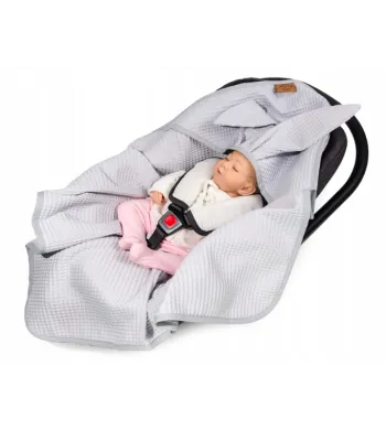 Śpiworek otulacz letni do fotelika Floo For Baby 78x78 cm królik szary