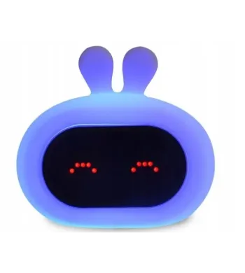 Lampka nocna InnoGIO biały rabbit budzik