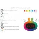 Lampka nocna InnoGIO biały rabbit budzik