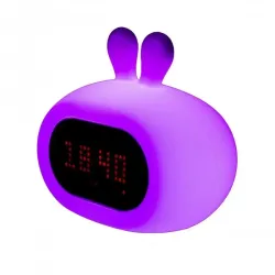 Lampka nocna InnoGIO biały rabbit budzik